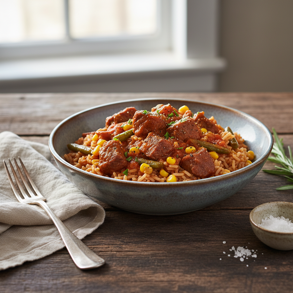 Venison & Tomato Braised Rice Bowl | Crave