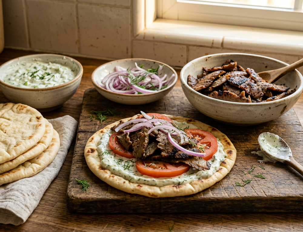 Gyro Step Homemade Gyros with Tzatziki | Crave